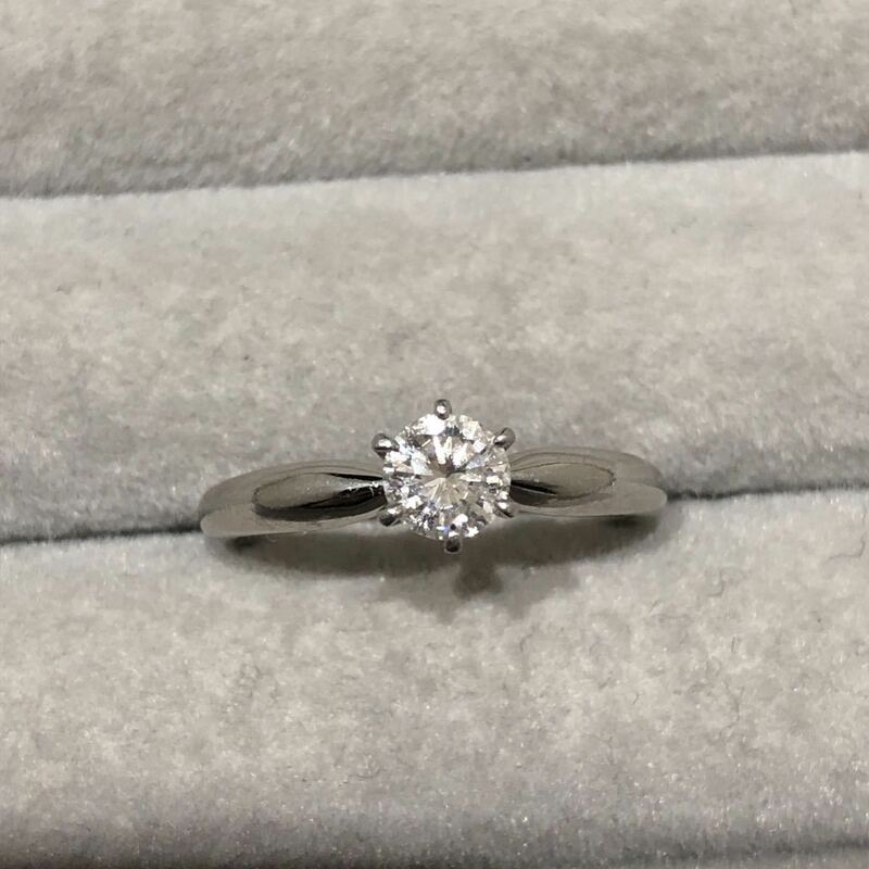 PT850 ダイヤモンド 0.4ct 一粒 リング 鑑定書付き