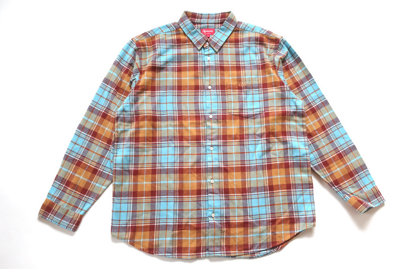 (XL)Supreme Plaid Flannel ShirtシュプリームプラッドフランネルシャツRust