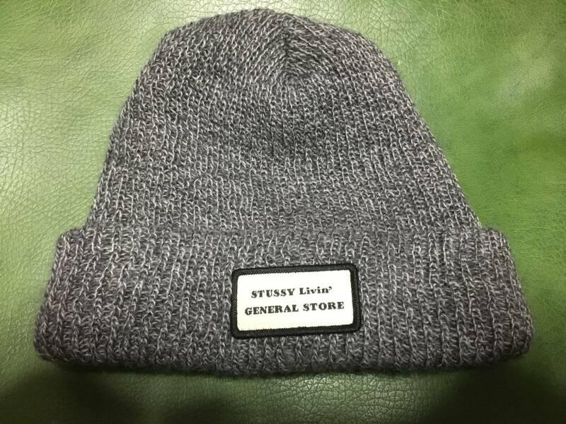 2301USAアメリカ製STUSSY LIVIN’ GENERAL STOREステューシーheatherヘザー霜降アクリル リブ ニット キャップ帽子ワッチCAPビーニー