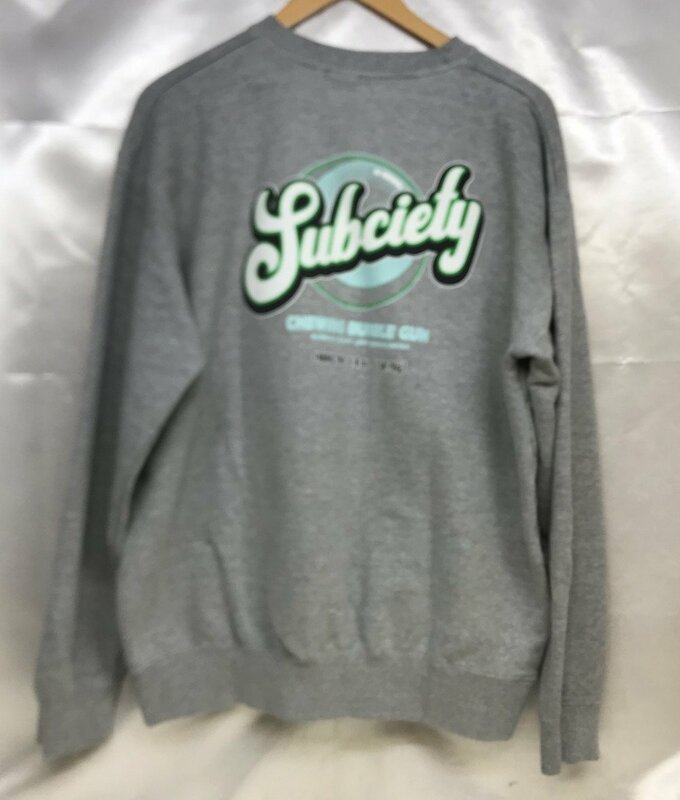 Subciety サブサエティ メンズ ロゴ バックプリントスウェット トレーナー トップス サイズXL グレー