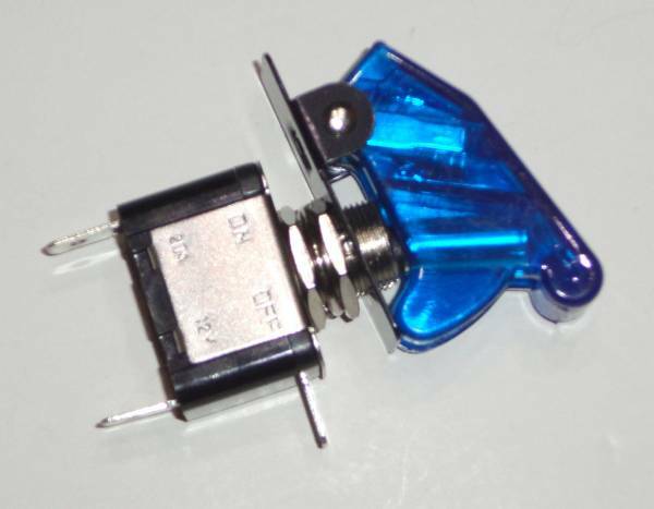 誤操作防止スイッチ ミサイルスイッチ 青色ＬＥＤ付 安全装置カバー付きスイッチ 青色カバー トグルスイッチ スイッチ