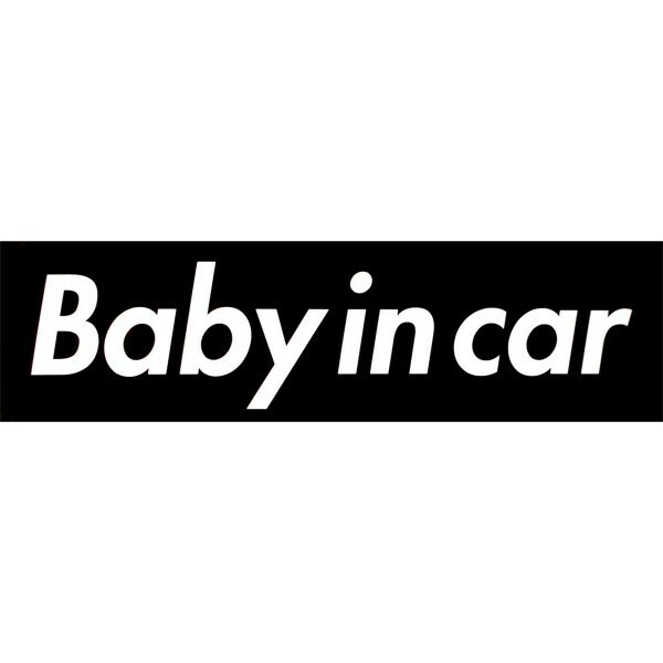 カーマグネット Baby in car 箱枠 黒　(ベビーインカー)