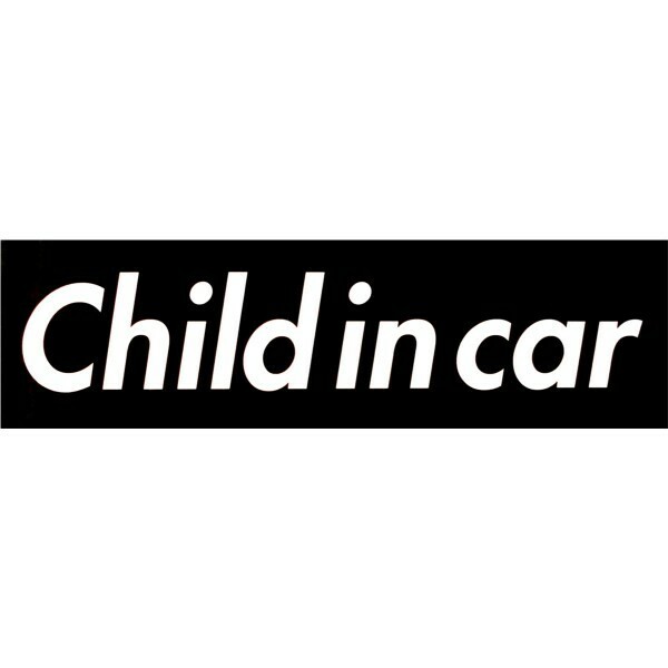 カーマグネット Child in car 箱枠 黒　(チャイルドインカー)