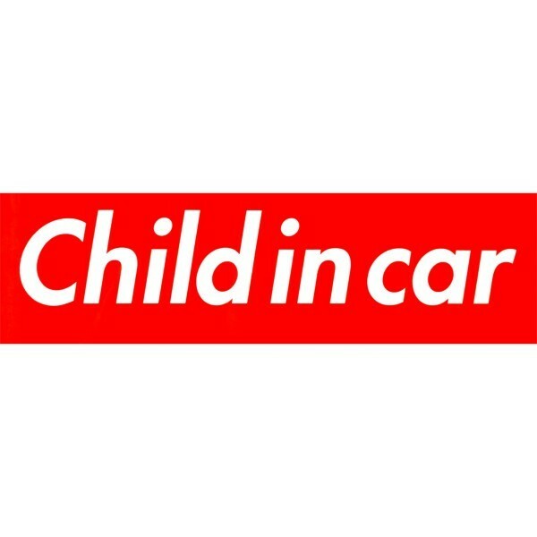 カーマグネット Child in car 箱枠 赤　(チャイルドインカー)