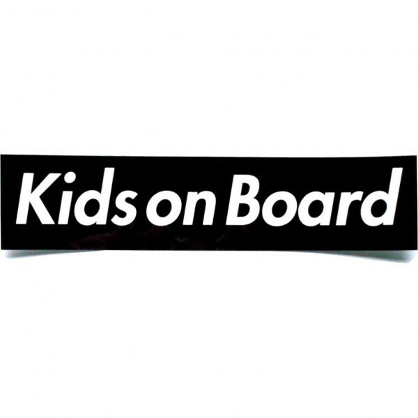 カーステッカー(粘着シール) Kids on Board 箱枠 黒　(キッズインカー キッズオンボード Kids in car)