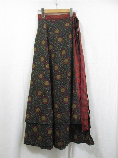〓 新品 〓 巻きスカート 〓　ラップスカート　2枚重ね　エスニック　アジアン　サリー　パレオ　レンガ　民族衣装　おしゃれ　〓A040