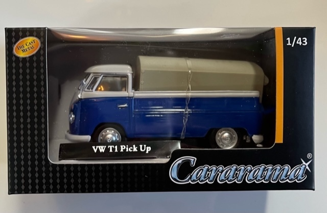 Cararama/カララマ VW T1 ピックアップ 幌付　ホワイト／ブルー ダイキャストカー　ミニカー　4-13445