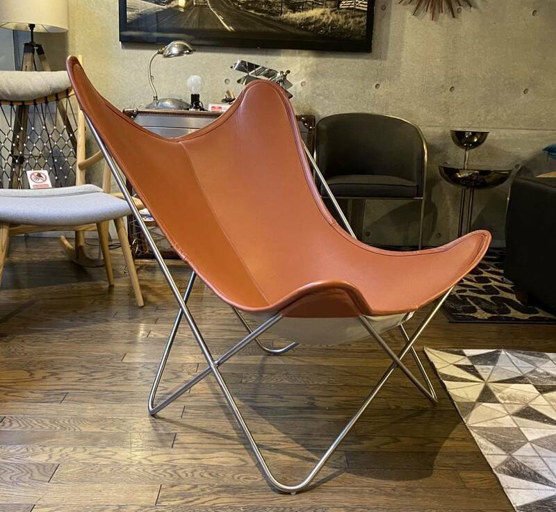 Butterfly Chair/バタフライチェア(検 ミッドセンチュリー,ビンテージ,本革,ハンモック,knoll,ノール,アーリーアメリカン,北欧,50's,30's