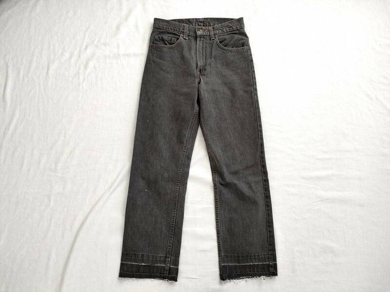 希少 先染め ブラック Levi's 505 ハチマル後期 650 usa製 80s90s リーバイス 黒 デニム 裏糸白 W29 米国製 アメリカ製 ヴィンテージ