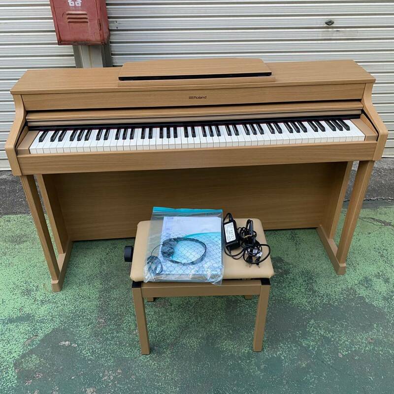 ◆愛知県豊橋市直接引取り限定 Roland/ローランド Digital Piano デジタル ピアノ HP603 88鍵 2018年製 椅子/取説/ヘッドホン付 ナチュラル