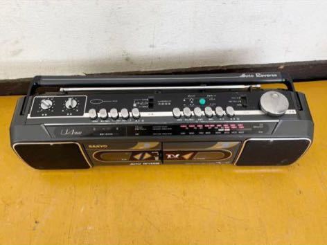 SANYO　サンヨー　U4-W41（GR）ダブルラジカセ　カセットデッキ　　レトロ　YT　アンティーク　ラジオ、テープB 動作OK 現状品