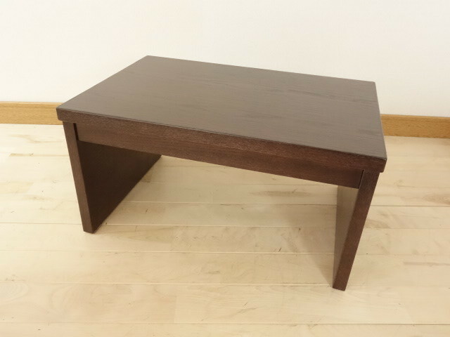 北海道手作り家具　ナラ（楢）材　ミニテーブル　ローテーブルWO　オーディオ収納　幅５９ｃｍ　高さ３０ｃｍ