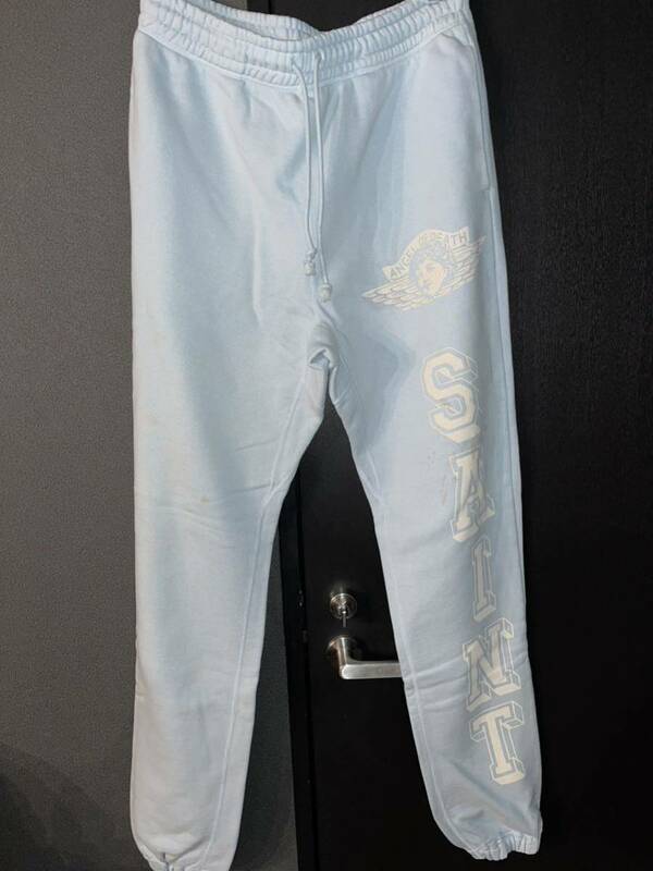 saint michael sweat pants sizeS セントマイケル エンジェル スウェット パンツ ライトブルー SM-S21-0000-043
