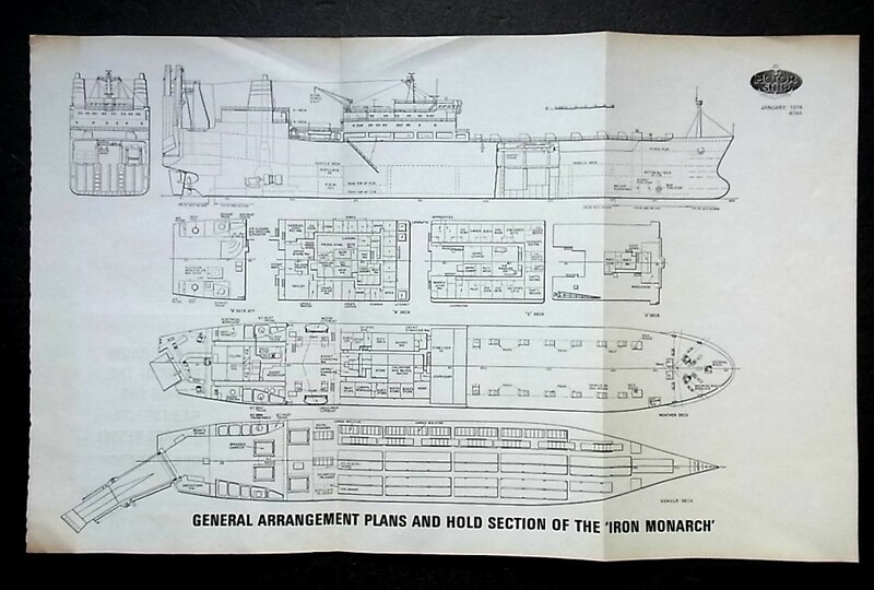 船舶　図面　ガスタービン駆動「IRON MONARCH　号」　一般配置図　ホールド部　機関室　