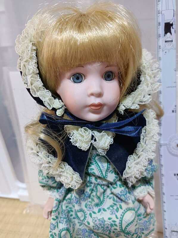 人形ビスクドール アンティーク メーカー不明ビスクドール布ボデイリプロ陶器人形創作人形ブリュフランス人形金髪bjdブライス