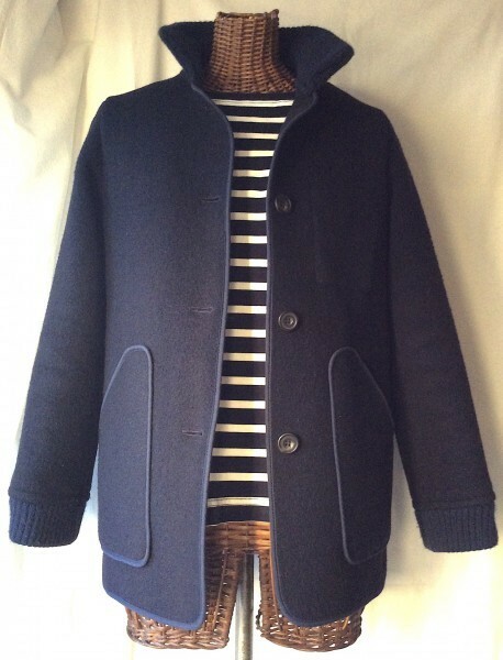 イギリス英国メルトン濃紺ウールジャケットUNITED ARROWS天然コート毛ブルゾン北欧クウネル自然リネン無印フランスmujiボーダー