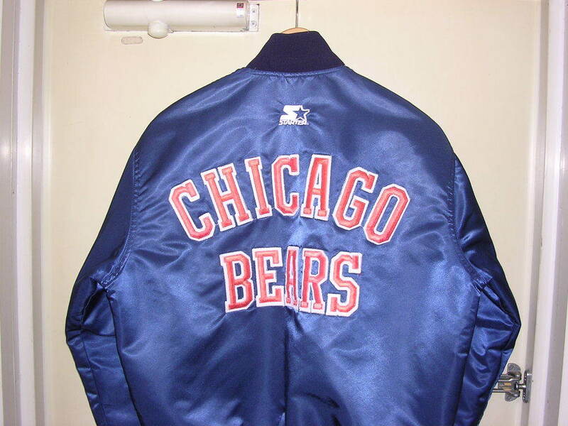 80s 90s USA製 STARTER NFL Chicago Bears サテンジャケット M vintage old スタジャン ベアーズ