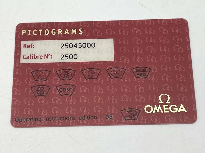 OMEGA オメガ　本物　シーマスターアクアテラオートマチックモデル　2504.50　純正カード