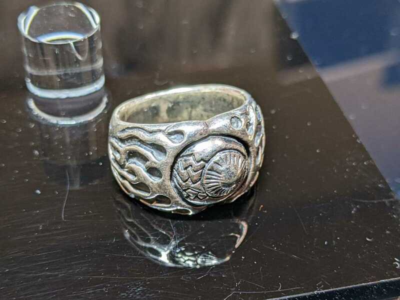 silver 銀 リング シルバーリング　925 ナバホ族　インディアン ジュエリー アポロ　コンチョリング 16号 コンチョ 指輪 ナバホ族