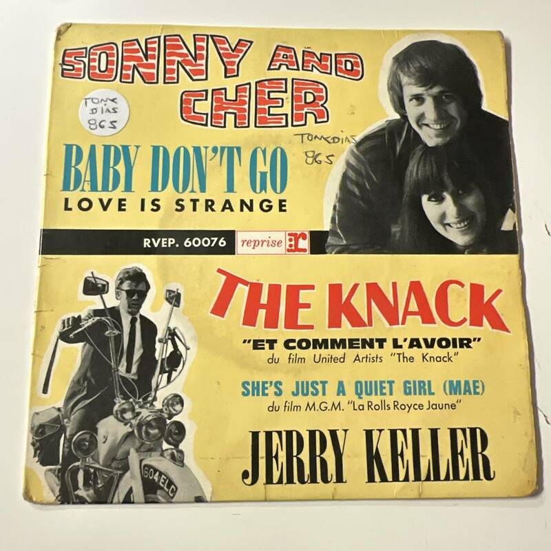 Sonny & Cher -Love Is Strange/Baby Don't Go☆フランスORIG 7″☆Jerry Keller-The Knack/She's Just A Quiet Girl☆仏独自編集盤