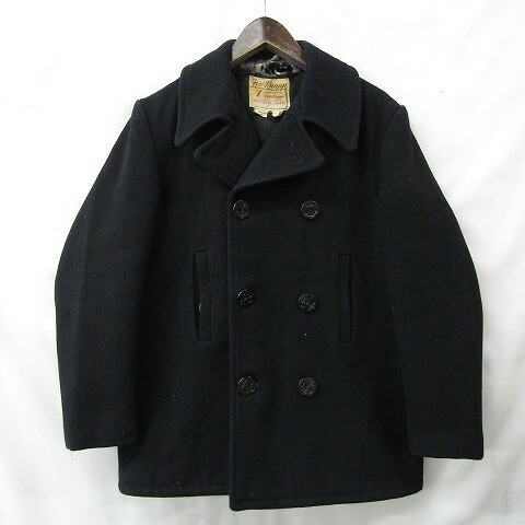 60s~ fox knapp USA製 サイズ 18 Men's M~ ダブル オーバー P ピー コート ジャケット ネイビー フォックスナップ 古着 ビンテージ 1JA1611