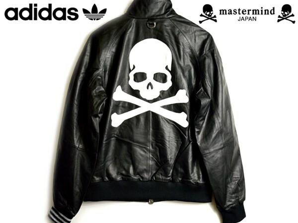 【mastermind JAPAN X adidas】 レザージャケット 黒白 伊勢丹 O