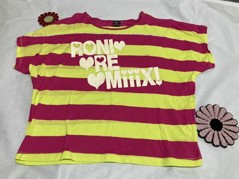 ロニィ 半袖Tシャツ サイズL 150センチ トップス 146～157センチ キッズ ジュニア 女の子 RONI 半袖カットソー　ボーダー