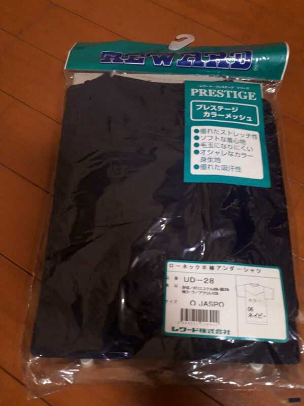 新古未使用品 Oサイズ レワード ローネック半袖アンダーシャツ ネイビー 紺色 XL LL 野球用品 インナー 丸首 クルーネック 審判シャツ