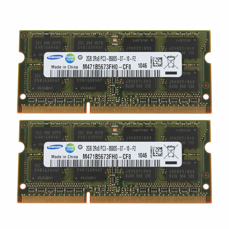 新品未使用 SAMSUNG サムスン ノートPC用メモリ 4GB(2GB×2) 2Rx8 PC3-8500S DDR3-1066 1.5v　204ピン 送料120円～