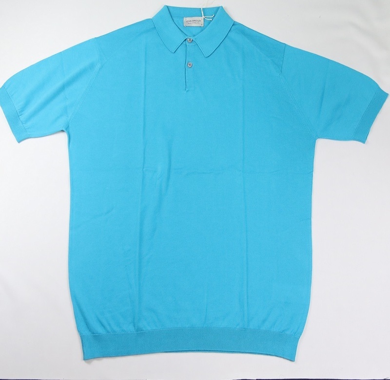 新品 John Smedley　ジョンスメドレー 最高級シーアイランドコットン　ポロシャツ Mサイズ 　BAY BLUE