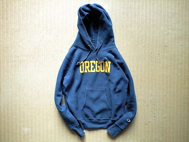 即決 別注品 USA製 赤タグ 12.5oz Mサイズ Champion REVERSE WEAVE プルオーバー パーカー OREGON オレゴン インクブルー