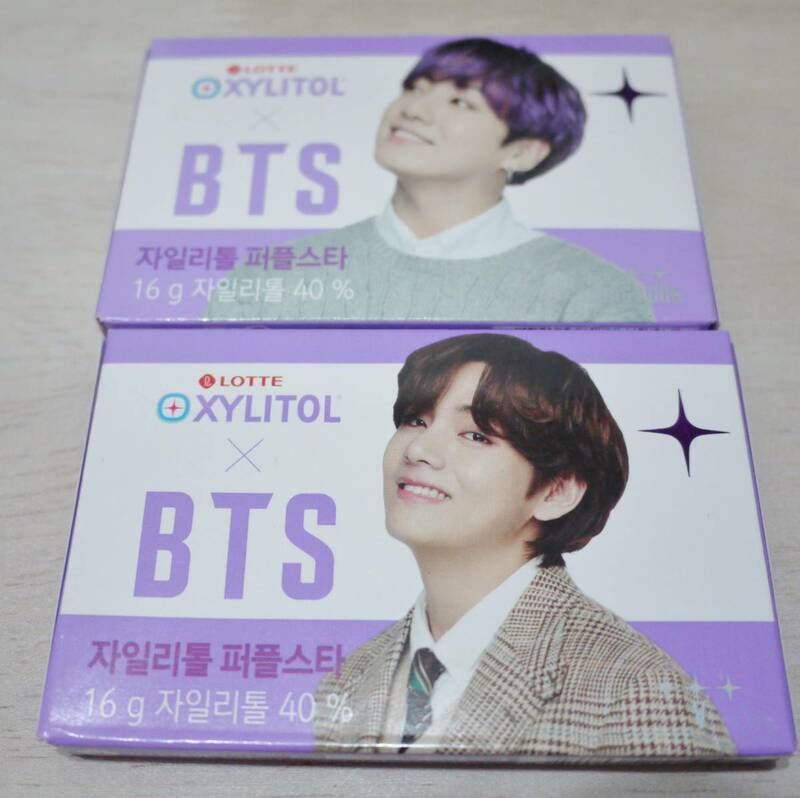 BTS　XYLITOL　ガム　「グク＆テテ」　２個セット　キシリトール　韓国限定　新品　未開封　防弾少年団　ジョングク　V　テヒョン　グテ