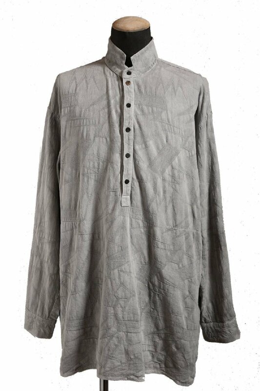 _vital / 22SS 美品 relax sized half button-fly shirt / size 2 (LIGHT GREY) A.F artefact シャツ