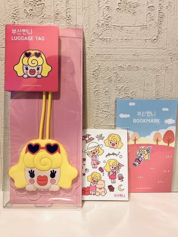 ★☆彡韓国◆KOREA◆LUGGAGE TAG◆スーツケースタグ◆BOOKMARK◆しおり◆ステッカー◆3点セット◆新品・未使用★☆彡