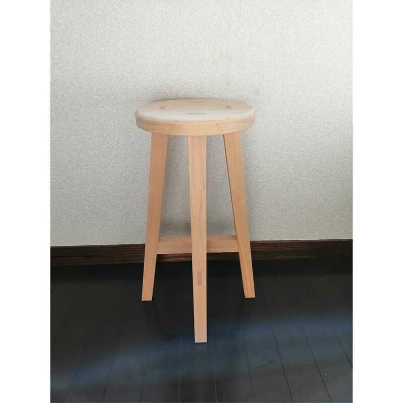 木製スツール　高さ75cm　丸椅子　stool 