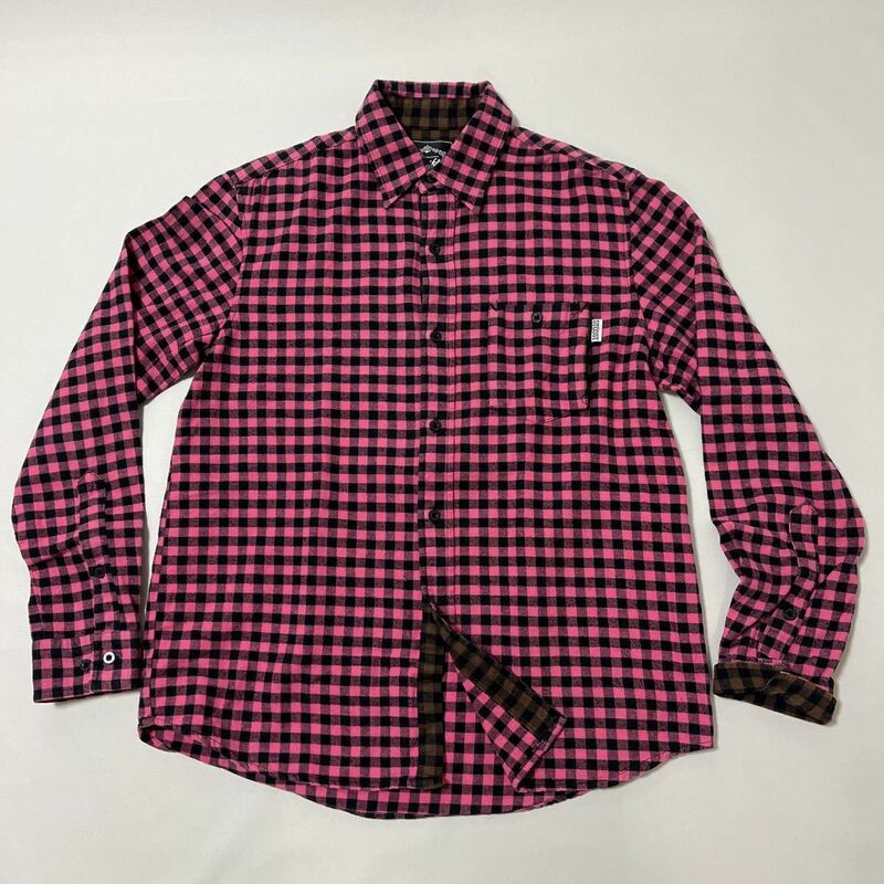 Mサイズ STUSSY Kit Plaid flannel Shirt ( ステューシー チャプト 長袖 チェック ネル シャツ 周年 記念 限定 レア ) ③