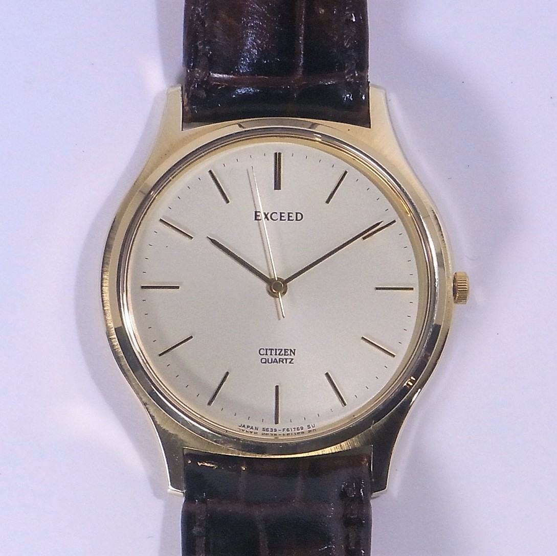 稼働品 美品 シチズン エクシード CITIZEN EXEED クオーツ メンズ 腕時計 5639-F61249