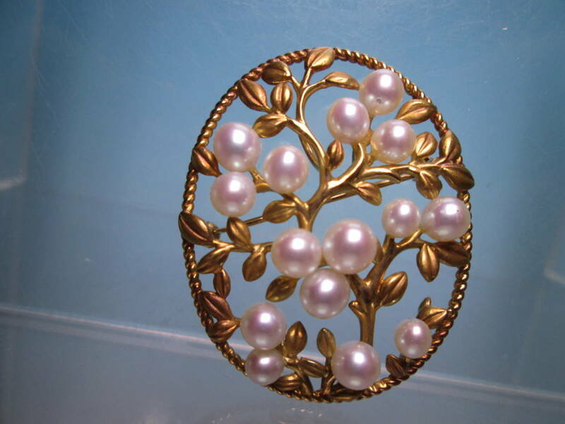 【江月】TASAKI K18 本真珠の花のペンダント兼ブローチ 11,5g 正規品