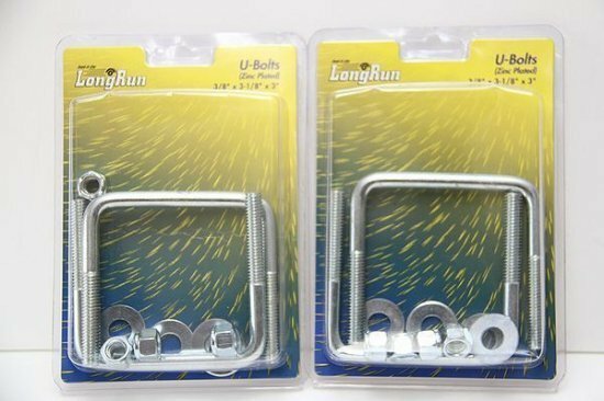 86209　LONGRUN　インチ規格　Ｕボルト４本セット　8.4ｍｍ　94ｍｍＸ84ｍｍ　3インチX2インチ　トレーラー用　Ｕボルト