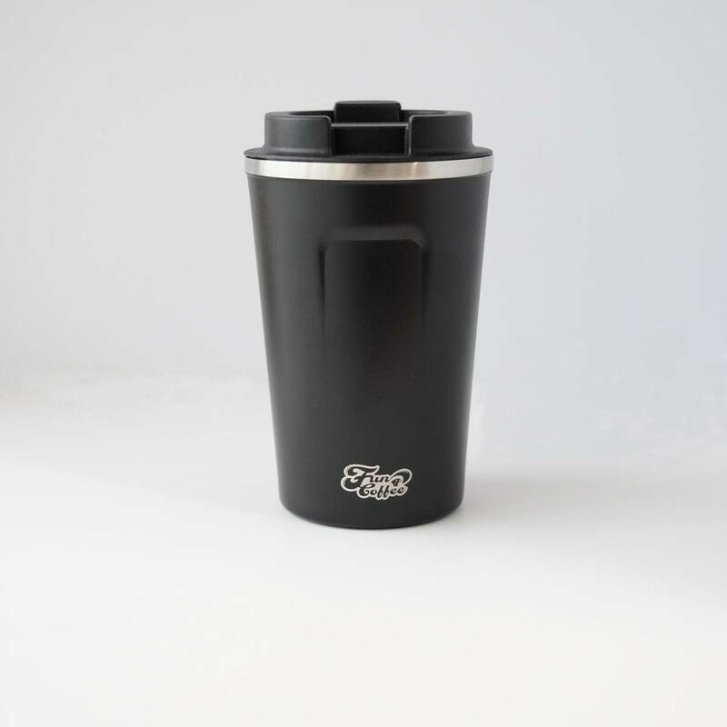 FUN COFFEE タンブラー 水筒 マグボトル 二重構造 真空断熱 おしゃれ ビジネス用 男女兼用 380ml ブラック (co-0037-2)