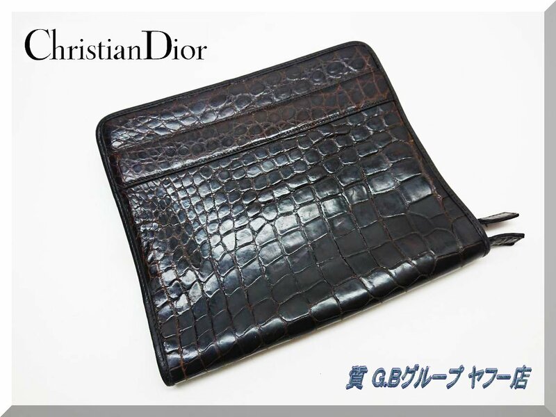 クリスチャンディオール☆Christian Dior ☆オールドディオール クロコダイルクラッチバッグ/ブックカバー ヴィンテージ 送料無料！