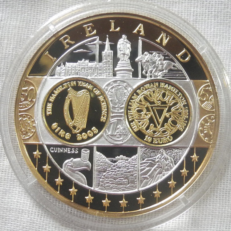アイルランド ユーロ記念 プルーフ 銀メダル 銀貨 24金P 金貨 初鋳 ヨーロッパ レア！ 純銀 シルバー