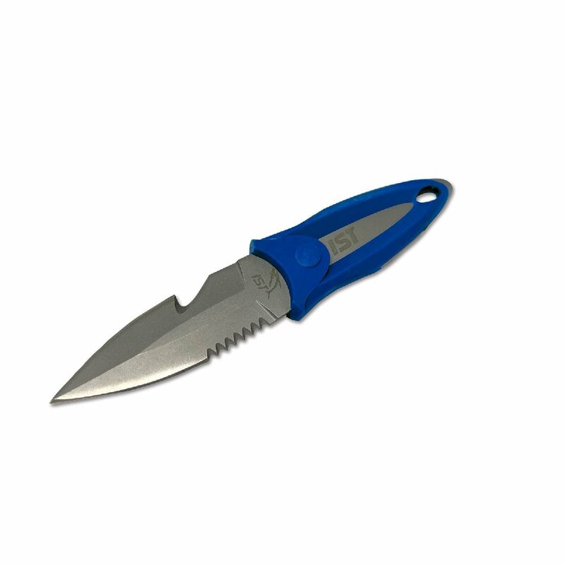 新品 IST アイエスティー チタニウムBCナイフ バックアップBCナイフ チタン製 K-30 全長:15cm ブルー スキューバダイビング [UU5175