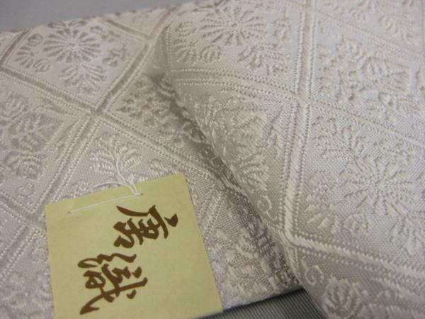 日本製・正絹 唐織 重ね襟 重ね衿 Ｎｏ10・藤グレー