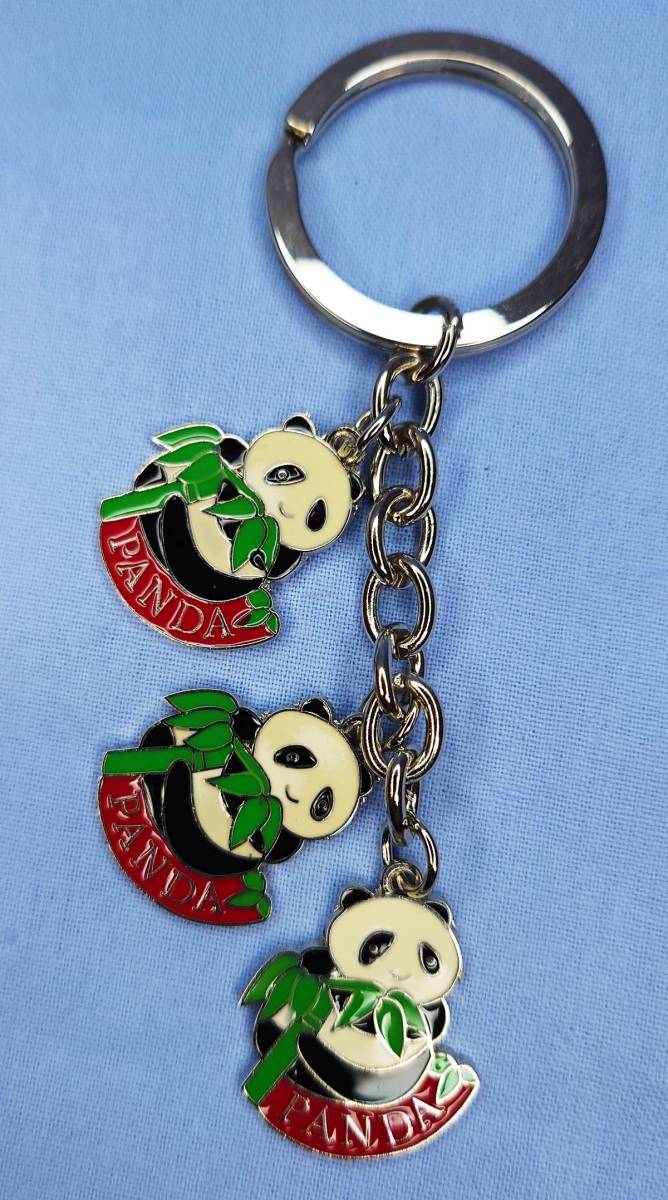PANDA パンダ メタル キーホルダー 3連パンダ 中国土産 みやげ SOUVENIR OF CHINA