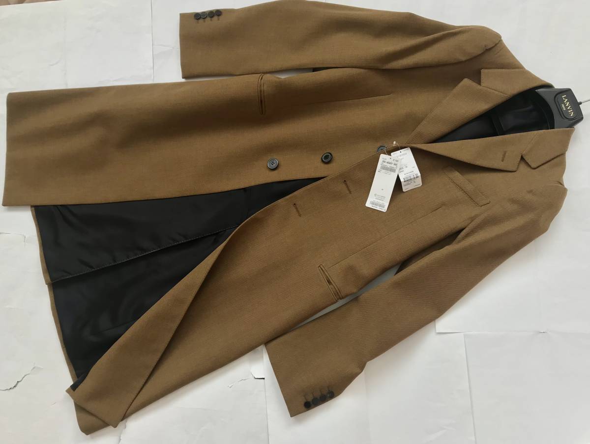 新品正規 446,600円★ランバン イタリア製★別格チェスターコート LANVIN PARIS★ウール100%★高島屋取扱★美しいシルエット★ロングコート