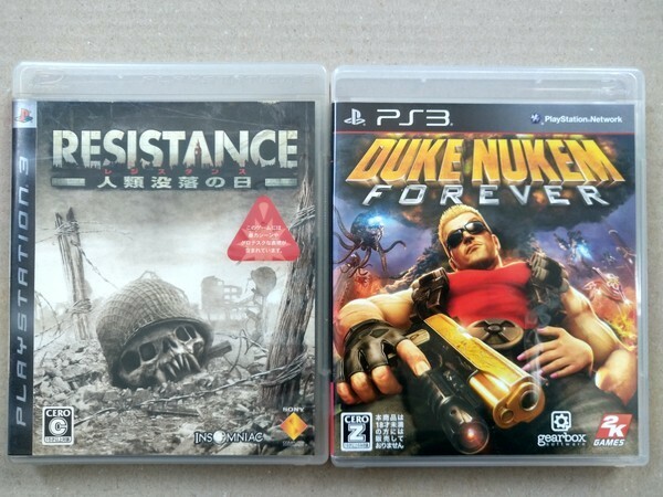 PS3 RESISTANCE レジスタンス 人類没落の日, DUKE NUKEM FOREVER デューク ニューケム フォーエバー 2本セット