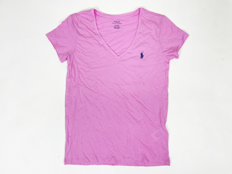 新品 b564 アウトレット レディース Mサイズ Tシャツ ピンク 無地 ワンポイント polo ralph lauren ポロ ラルフ ローレン 