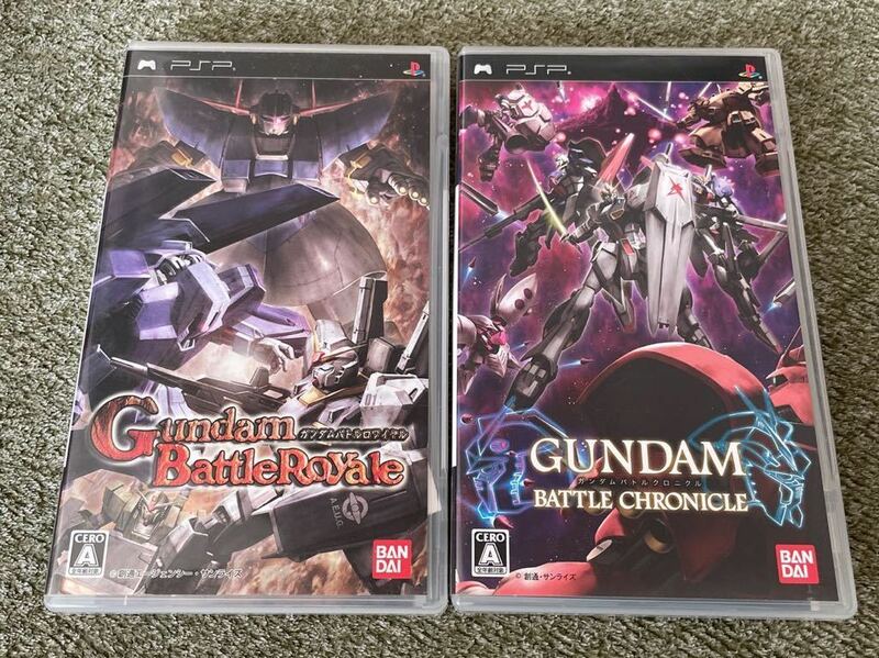 PSP ソフト ガンダムバトルロワイヤル & ガンダムバトルクロニクル 2本セット プレイステーションポータブル 中古 即決 起動確認済