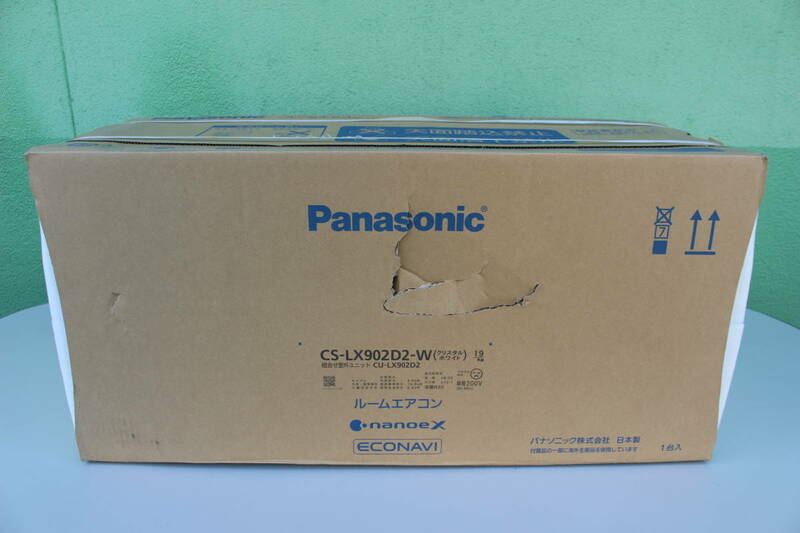 パナソニック Panasonic CS-LX902D2-W [Eolia加湿・換気・エコナビ・ナノイーX お掃除エアコン（29畳・単相200V)] 未使用に近い箱痛み品
